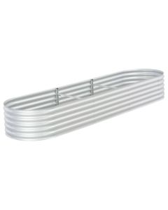 Jardinière lit surélevé plantes fleurs jardin 320 x 80 x 44 cm acier galvanisé argenté