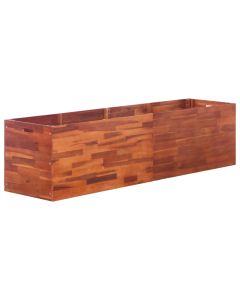 Jardinière lit surélevé plantes fleurs jardin bois d'acacia 200 x 50 x 50 cm