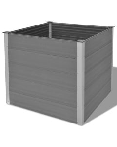 Jardinière lit surélevé plantes fleurs jardin WPC 100 x 100 x 91 cm gris