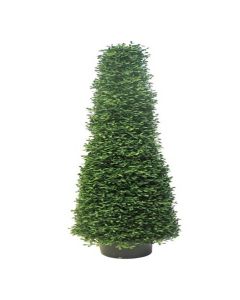 Cone de buis artificiel en pot feuillage plastique protection UV H 130 cm Vert - BEST