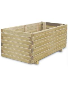 Jardinière lit surélevé plantes fleurs jardin rectangulaire 100 x 50 x 40 cm bois