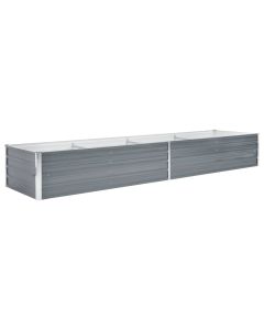 Jardinière lit surélevé plantes fleurs jardin acier galvanisé 320 x 80 x 45 cm gris