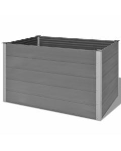 Jardinière lit surélevé plantes fleurs jardin WPC 150 x 100 x 91 cm gris
