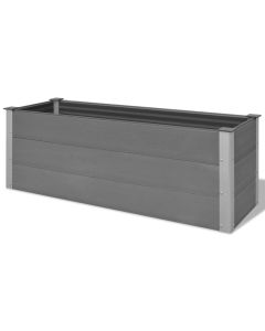 Jardinière lit surélevé plantes fleurs jardin WPC 150 x 50 x 54 cm gris