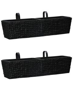 Lot de 2 jardinières 80 cm jacinthe d'eau noir