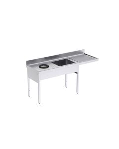 Plonge Inox Vide-Ordure et Espace pour Lave-Vaisselle - 1800 x 700 - Distform