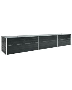 Jardinière lit surélevé plantes fleurs jardin acier galvanisé 480 x 80 x 45 cm anthracite