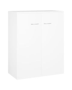 Buffet blanc en bois d'ingénierie avec 2 portes et un design minimaliste - 60x30x75 cm
