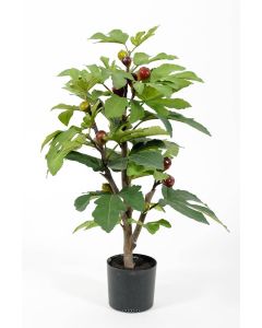 Figuier artificiel en pot avec fruits, H 65 cm