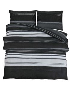 Ensemble de housse de couette noir et blanc 220x240 cm coton