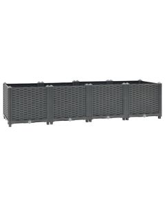 Jardinière lit surélevé plantes fleurs jardin 160 x 40 x 38 cm polypropylène gris foncé