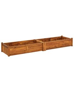 Jardinière lit surélevé plantes fleurs jardin 200 x 50 x 25 cm bois d'acacia