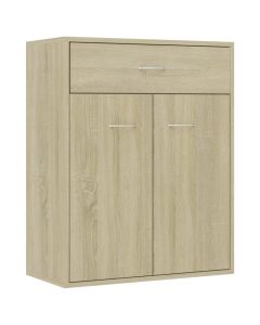 Buffet en bois d'ingénierie chêne sonoma avec 2 portes et 1 tiroir pour un rangement optimal - 60x30x75 cm