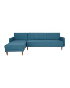 Canape dangle reversible - 3 places - tissu bleu - l 286 x p 169 x h 80 cm - imania - pieds en bois
