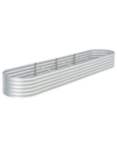 Jardinière lit surélevé plantes fleurs jardin 400 x 80 x 44 cm acier galvanisé argenté