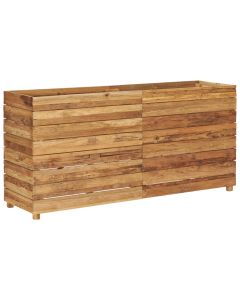 Jardinière lit surélevé plantes fleurs jardin 150 x 40 x 72 cm bois de teck recyclé et acier