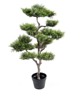 Bonsaï Pinus artificiel en nuages H 95 cm tronc PE superbe