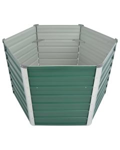Jardinière lit surélevé plantes fleurs jardin acier galvanisé 129 x 129 x 77 cm vert