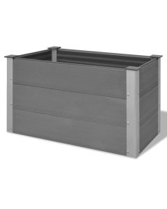 Jardinière lit surélevé plantes fleurs jardin WPC 100 x 50 x 54 cm gris