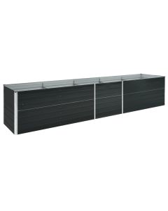 Jardinière lit surélevé plantes fleurs jardin acier galvanisé 400 x 80 x 77 cm anthracite