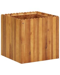 Jardinière lit surélevé plantes fleurs jardin 50 x 50 x 50 cm bois massif d'acacia