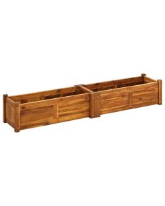 Jardinière lit surélevé plantes fleurs jardin 150 x 30 x 25 cm bois d'acacia