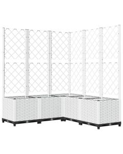 Jardinière avec treillis blanc 120x120x136 cm en polypropylène