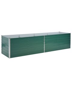 Jardinière lit surélevé plantes fleurs jardin acier galvanisé 320 x 80 x 77 cm vert