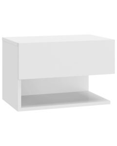 Table de chevet murale blanc en bois d'ingénierie 46 x 29,5 x 30 cm