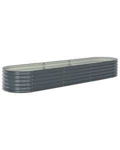 Jardinière lit surélevé plantes fleurs jardin 320 x 80 x 44 cm acier galvanisé gris