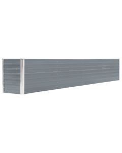 Jardinière lit surélevé plantes fleurs jardin acier galvanisé 320 x 40 x 45 cm gris