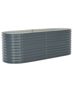 Jardinière lit surélevé plantes fleurs jardin 240 x 80 x 81 cm acier galvanisé gris