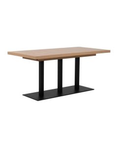 Table à manger extensible Quadrato en mélaminé chêne et noir pour 8 à 12 personnes