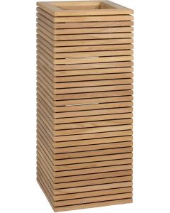 Bac en Teck massif Lignes Ext. Colonne carree L 40x 40 x H 100 cm Marron