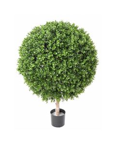 Buis artificiel sur tronc en pot pour extérieur anti-UV H 105 cm D 90 cm