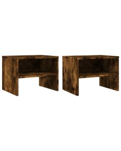 Tables de chevet 2 pcs chêne fumé 40x30x30 cm bois d'ingénierie - Rangement spacieux et design classique