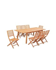 Table de jardin extensible en acacia FSC pour 8 à 10 personnes, 180-240 x 100 cm