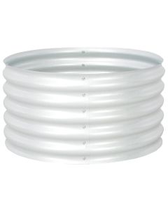 Jardinière lit surélevé plantes fleurs jardin 80 x 80 x 44 cm acier galvanisé argenté