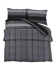 Ensemble de housse de couette gris foncé 200x220 cm coton