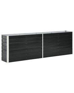 Jardinière lit surélevé plantes fleurs jardin acier galvanisé 240 cm anthracite
