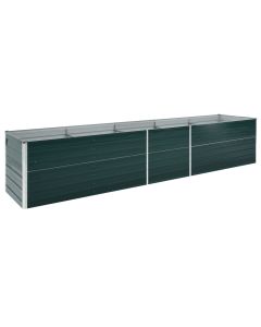 Jardinière lit surélevé plantes fleurs jardin acier galvanisé 400 x 80 x 77 cm vert