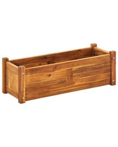 Jardinière lit surélevé plantes fleurs jardin 76 x 27,6 x 25 cm bois d'acacia