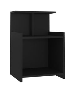 Table de chevet noir 40x35x60 cm aggloméré