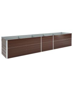 Jardinière lit surélevé plantes fleurs jardinacier galvanisé 400 x 80 x 45 cm marron