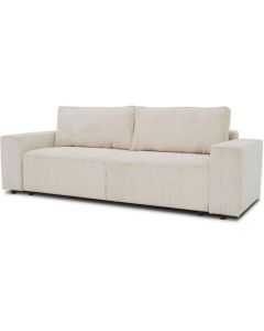 Canapé convertible 3 places josh - tissu zoom perle - coffre de rangement - l 197 x p 117 x h 65 cm