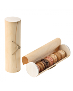 Boîte bois cylindrique 7 macarons Diam: 6,7 cm 23 x 6,7 x 6,7 cm - 50 unités
