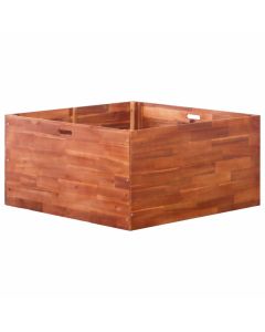 Jardinière lit surélevé plantes fleurs jardin 100 x 100 x 50 cm bois d'acacia