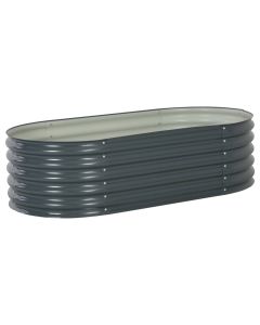 Jardinière lit surélevé plantes fleurs jardin 160 x 80 x 44 cm acier galvanisé gris