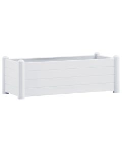 Jardinière lit surélevé plantes fleurs jardin PP 100 x 43 x 35 cm blanc