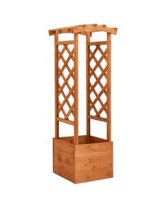 Jardinière à treillis avec arche 49 x 39 x 130 cm bois de sapin